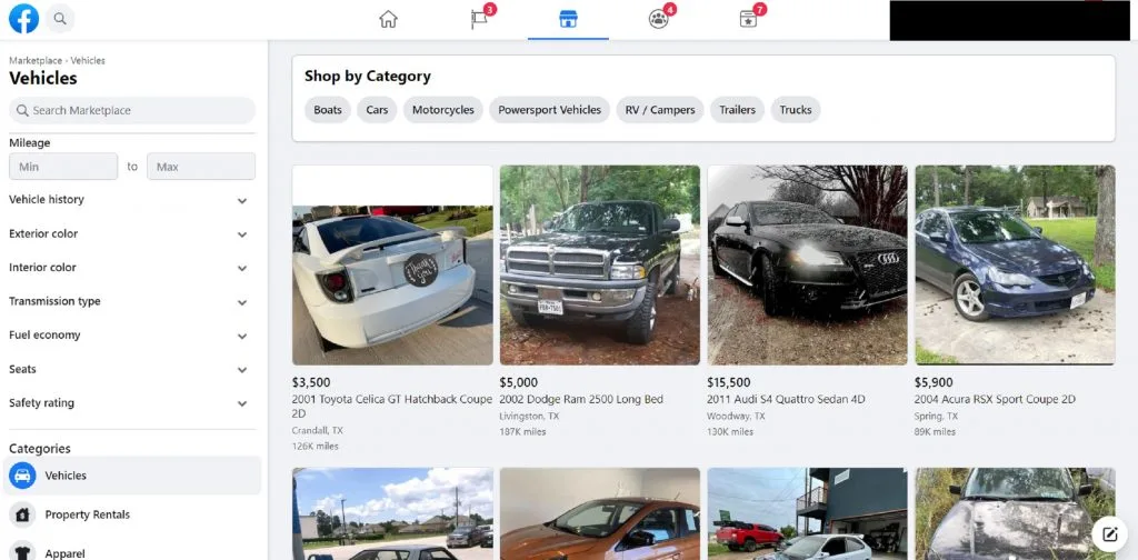 Facebook Marketplace Cars